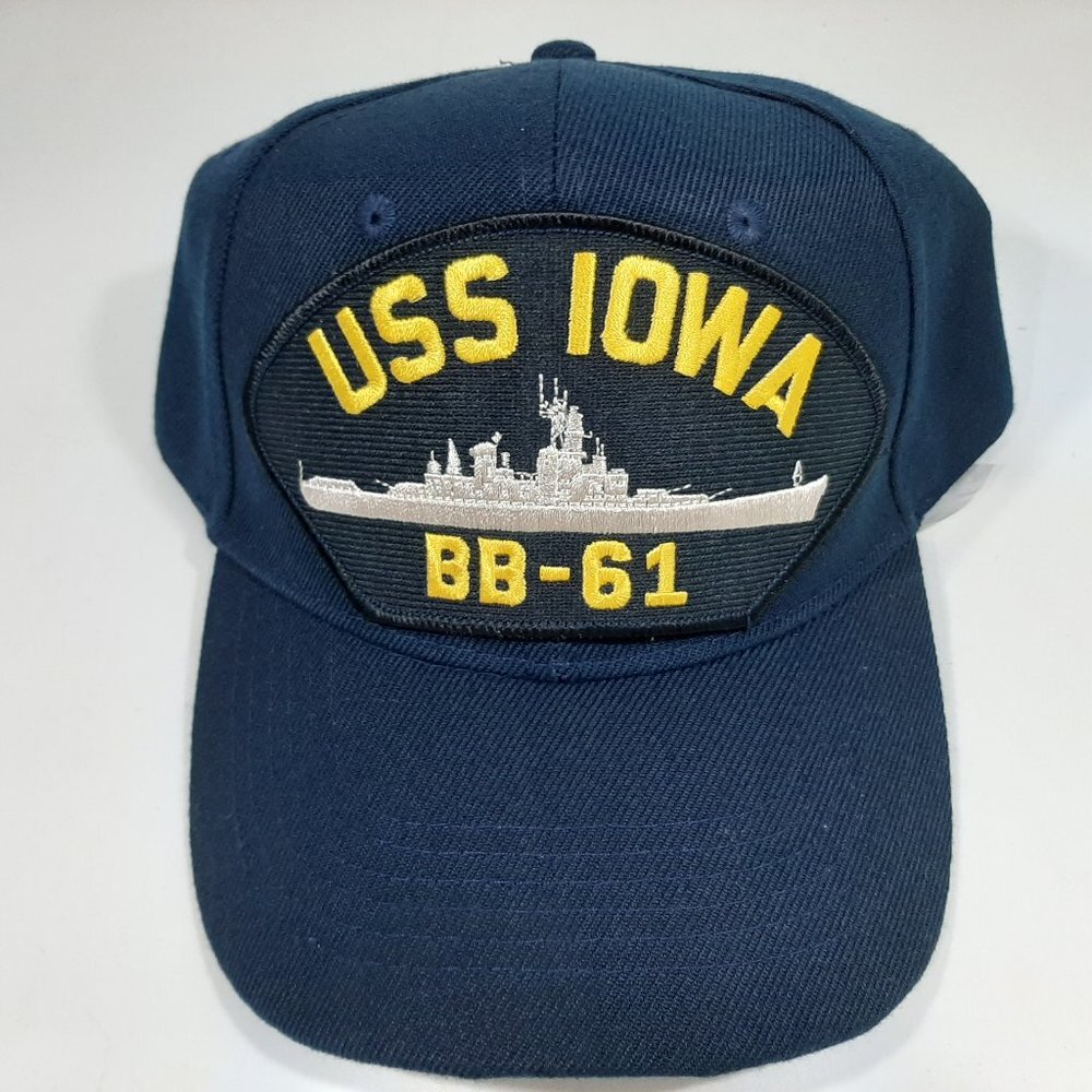 U.S. Navy USS Iowa BB-61 Men's Patch Cap Hat Navy